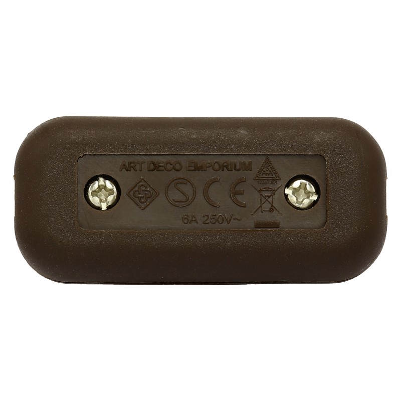 Small In-line Rocker Switch 3 Wire Dual Pole in Brown