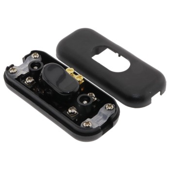 Small In-line Rocker Switch 3 Wire Dual Pole in Black