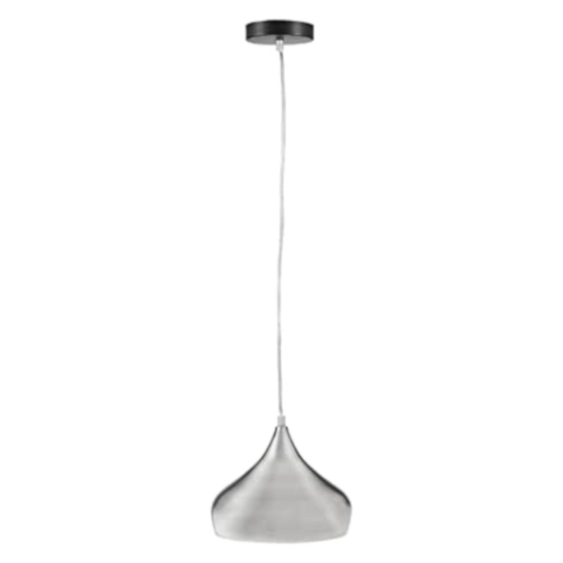 Satin Silver Pendant Light Fitting with Clear Cable Satin Silver Pendant Light Fitting with Clear Cable