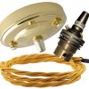 Large Brass Ceiling Pendant Kit and B22 Lampholder with Gold Flex Large Brass Ceiling Pendant Kit and B22 Lampholder with Gold Flex