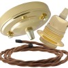 Large Brass Ceiling Pendant Kit and E27 Lampholder with Bronze Flex Large Brass Ceiling Pendant Kit and E27 Lampholder with Bronze Flex