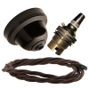 Brown Bakelite Ceiling Pendant Kit with B22 Brass Lampholder and Mocha Brown Flex Brown Bakelite Ceiling Pendant Kit with B22 Brass Lampholder and Mocha Brown Flex