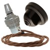 Brown Bakelite Ceiling Pendant Kit with B22 Silver Nickel Lampholder and Bronze Flex Brown Bakelite Ceiling Pendant Kit with B22 Silver Nickel Lampholder and Bronze Flex