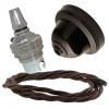 Brown Bakelite Ceiling Pendant Kit with B22 Silver Nickel Lampholder and Mocha Brown Flex Brown Bakelite Ceiling Pendant Kit with B22 Silver Nickel Lampholder and Mocha Brown Flex