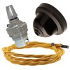 Brown Bakelite Ceiling Pendant Kit with B22 Silver Nickel Lampholder and Gold Flex Brown Bakelite Ceiling Pendant Kit with B22 Silver Nickel Lampholder and Gold Flex
