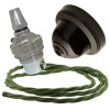 Brown Bakelite Ceiling Pendant Kit with B22 Silver Nickel Lampholder and Green Flex Brown Bakelite Ceiling Pendant Kit with B22 Silver Nickel Lampholder and Green Flex