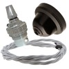 Brown Bakelite Ceiling Pendant Kit with B22 Silver Nickel Lampholder and Silver Flex Brown Bakelite Ceiling Pendant Kit with B22 Silver Nickel Lampholder and Silver Flex