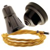 Brown Bakelite Ceiling Pendant Kit with Brown Traditional Lampholder and Gold Flex Brown Bakelite Ceiling Pendant Kit with Brown Traditional Lampholder and Gold Flex