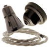 Brown Bakelite Ceiling Pendant Kit with Brown Traditional Lampholder and Linen Flex Brown Bakelite Ceiling Pendant Kit with Brown Traditional Lampholder and Linen Flex