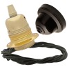 Pendant Kit with Brown Bakelite Ceiling cup E27 Polished Brass Finish Lampholder and Khaki Green Flex Pendant Kit with Brown Bakelite Ceiling cup E27 Polished Brass Finish Lampholder and Khaki Green Flex