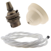 Ivory Bakelite Ceiling Pendant Kit with B22 Antique Brass Lampholder and White Flex Ivory Bakelite Ceiling Pendant Kit with B22 Antique Brass Lampholder and White Flex