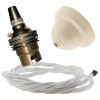 Ivory Bakelite Ceiling Pendant Kit with B22 Brass Finish Lampholder and White Flex Ivory Bakelite Ceiling Pendant Kit with B22 Brass Finish Lampholder and White Flex