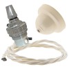 Ivory Bakelite Ceiling Pendant Kit with B22 Silver Nickel Finish Lampholder and Classic Ivory Flex Ivory Bakelite Ceiling Pendant Kit with B22 Silver Nickel Finish Lampholder and Classic Ivory Flex