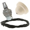 Ivory Bakelite Ceiling Pendant Kit with B22 Silver Nickel Finish Lampholder and Khaki Green Flex Ivory Bakelite Ceiling Pendant Kit with B22 Silver Nickel Finish Lampholder and Khaki Green Flex