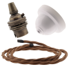 White Bakelite Ceiling Pendant Kit with B22 Antique Brass Lampholder and Bronze Flex White Bakelite Ceiling Pendant Kit with B22 Antique Brass Lampholder and Bronze Flex