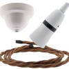 White Bakelite Ceiling Pendant Kit with B22 White Bakelite Lampholder and Bronze Flex White Bakelite Ceiling Pendant Kit with B22 White Bakelite Lampholder and Bronze Flex