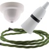 White Bakelite Ceiling Pendant Kit with B22 White Bakelite Lampholder and Green Flex White Bakelite Ceiling Pendant Kit with B22 White Bakelite Lampholder and Green Flex