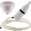 White Bakelite Ceiling Pendant Kit with B22 White Bakelite Lampholder and Classic Ivory Flex White Bakelite Ceiling Pendant Kit with B22 White Bakelite Lampholder and Classic Ivory Flex