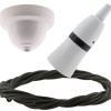White Bakelite Ceiling Pendant Kit with B22 White Bakelite Lampholder and Khaki Green Flex White Bakelite Ceiling Pendant Kit with B22 White Bakelite Lampholder and Khaki Green Flex