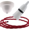 White Bakelite Ceiling Pendant Kit with B22 White Bakelite Lampholder and Bright Red Flex White Bakelite Ceiling Pendant Kit with B22 White Bakelite Lampholder and Bright Red Flex