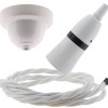 White Bakelite Ceiling Pendant Kit with B22 White Bakelite Lampholder and White Flex White Bakelite Ceiling Pendant Kit with B22 White Bakelite Lampholder and White Flex