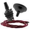 Small Black Period Ceiling Pendant Kit with B22 Metal Dark Bronze Lampholder and Rich Burgundy Flex Small Black Period Ceiling Pendant Kit with B22 Metal Dark Bronze Lampholder and Rich Burgundy Flex