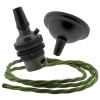 Small Black Period Ceiling Pendant Kit with B22 Metal Dark Bronze Lampholder and Green Flex Small Black Period Ceiling Pendant Kit with B22 Metal Dark Bronze Lampholder and Green Flex