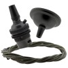 Small Black Period Ceiling Pendant Kit with B22 Metal Dark Bronze Lampholder and Khaki Green Flex Small Black Period Ceiling Pendant Kit with B22 Metal Dark Bronze Lampholder and Khaki Green Flex