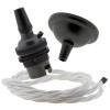 Small Black Period Ceiling Pendant Kit with B22 Metal Dark Bronze Lampholder and White Flex Small Black Period Ceiling Pendant Kit with B22 Metal Dark Bronze Lampholder and White Flex