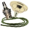 Small Brass Effect Ceiling Pendant Kit and B22 Brass Lampholder with Green Flex Small Brass Effect Ceiling Pendant Kit and B22 Brass Lampholder with Green Flex