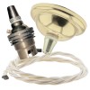 Small Brass Effect Ceiling Pendant Kit and B22 Brass Lampholder with Classic Ivory Flex Small Brass Effect Ceiling Pendant Kit and B22 Brass Lampholder with Classic Ivory Flex