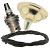 Small Brass Effect Ceiling Pendant Kit and B22 Brass Lampholder with Khaki Green Flex Small Brass Effect Ceiling Pendant Kit and B22 Brass Lampholder with Khaki Green Flex