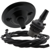 Matt Black Ceiling Pendant Kit and B22 Bronze Lampholder with Black Flex Matt Black Ceiling Pendant Kit and B22 Bronze Lampholder with Black Flex