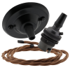 Matt Black Ceiling Pendant Kit and B22 Bronze Lampholder with Bronze Flex Matt Black Ceiling Pendant Kit and B22 Bronze Lampholder with Bronze Flex