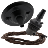 Matt Black Ceiling Pendant Kit and B22 Bronze Lampholder with Mocha Brown Flex Matt Black Ceiling Pendant Kit and B22 Bronze Lampholder with Mocha Brown Flex