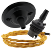 Matt Black Ceiling Pendant Kit and B22 Bronze Lampholder with Gold Flex Matt Black Ceiling Pendant Kit and B22 Bronze Lampholder with Gold Flex