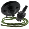 Matt Black Ceiling Pendant Kit and B22 Bronze Lampholder with Green Flex Matt Black Ceiling Pendant Kit and B22 Bronze Lampholder with Green Flex