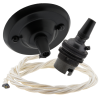 Matt Black Ceiling Pendant Kit and B22 Bronze Lampholder with Classic Ivory Flex Matt Black Ceiling Pendant Kit and B22 Bronze Lampholder with Classic Ivory Flex