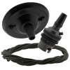 Matt Black Ceiling Pendant Kit and B22 Bronze Lampholder with Khaki Green Flex Matt Black Ceiling Pendant Kit and B22 Bronze Lampholder with Khaki Green Flex
