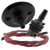 Matte Black Ceiling Pendant Kit and B22 Bronze Lampholder with Dusky Pink Flex Matte Black Ceiling Pendant Kit and B22 Bronze Lampholder with Dusky Pink Flex