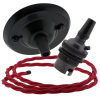 Matte Black Ceiling Pendant Kit and B22 Bronze Lampholder with Bright Red Flex Matte Black Ceiling Pendant Kit and B22 Bronze Lampholder with Bright Red Flex