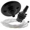 Matt Black Ceiling Pendant Kit and B22 Bronze Lampholder with White Flex Matt Black Ceiling Pendant Kit and B22 Bronze Lampholder with White Flex