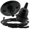 Matt Black Ceiling Pendant Kit and E27 Bakelite Lampholder with Black Flex Matt Black Ceiling Pendant Kit and E27 Bakelite Lampholder with Black Flex