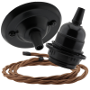 Matt Black Ceiling Pendant Kit and E27 Bakelite Lampholder with Bronze Flex Matt Black Ceiling Pendant Kit and E27 Bakelite Lampholder with Bronze Flex