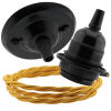 Vintage Styled Ceiling Pendant Kit incl. Polished Brass Effect Rose, E27 Bulb Holder and 3 Core Gold Braided Twisted Flex Vintage Styled Ceiling Pendant Kit incl. Polished Brass Effect Rose, E27 Bulb Holder and 3 Core Gold Braided Twisted Flex