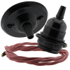 Matte Black Ceiling Pendant Kit and E27 Bakelite Lampholder with Dusky Pink Flex Matte Black Ceiling Pendant Kit and E27 Bakelite Lampholder with Dusky Pink Flex