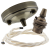Large Antique Brass Ceiling Pendant Kit and B22 Lampholder with Classic Ivory Flex Large Antique Brass Ceiling Pendant Kit and B22 Lampholder with Classic Ivory Flex