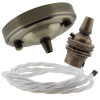 Large Antique Brass Ceiling Pendant Kit and B22 Lampholder with White Flex Large Antique Brass Ceiling Pendant Kit and B22 Lampholder with White Flex