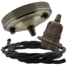 Large Antique Brass Ceiling Pendant Kit and E27 Lampholder with Black Flex Large Antique Brass Ceiling Pendant Kit and E27 Lampholder with Black Flex