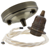 Large Antique Brass Ceiling Pendant Kit and E27 Lampholder with Classic Ivory Flex Large Antique Brass Ceiling Pendant Kit and E27 Lampholder with Classic Ivory Flex